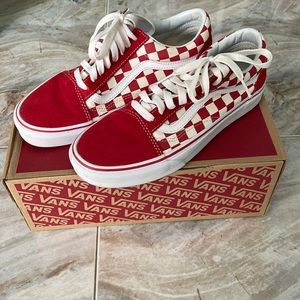 Old Skool Red Checkered Vans